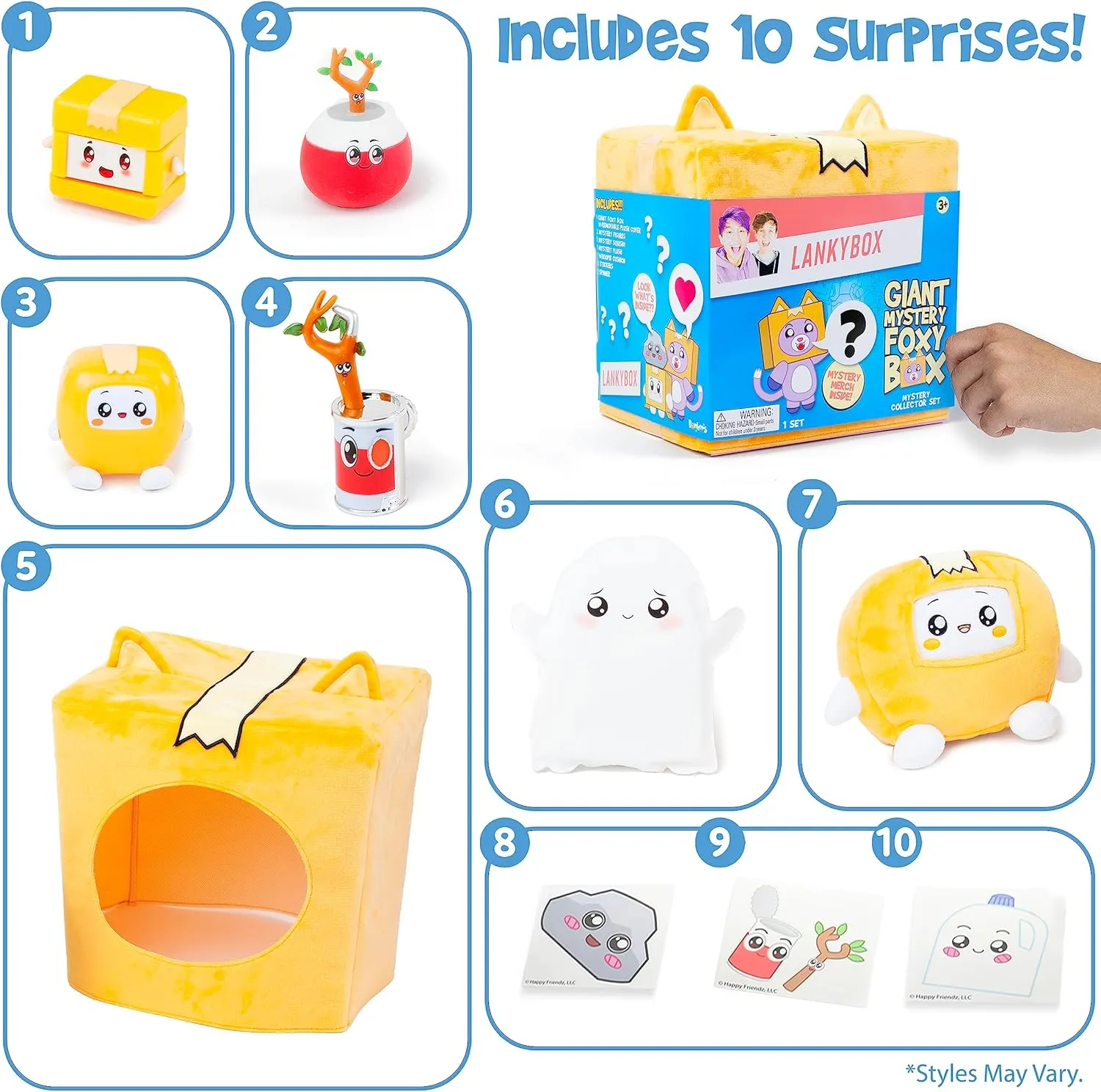 LankyBox Giant Foxy Mystery Box Foxy Mystery Box with 10 Exciting Toys to Discover Inside, Officially Licensed Merch