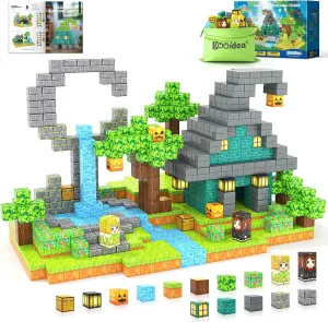 Large Magnetic Blocks Kids Building Toys Mine Magworld Magic Enchanted Building Craft 1'' Cubes, Construction Sensory Toys for 3  Year Old Boys Girls, Game Gifts for Kids Ages 4-6, 5-7, 4-8, 8-12