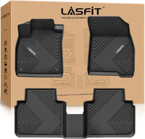 LASFIT Floor Mats for Honda Accord Sedan 2023-2025 (Include Hybrid Models), All Weather TPE Car Liners,1st and 2nd Row, Black