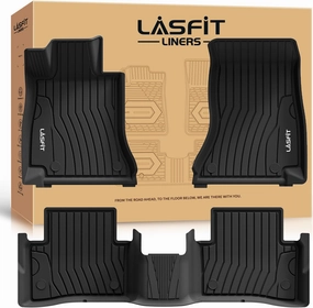 LASFIT Floor Mats for Mercedes Benz C Class Sedan Only 2025 2024 2023 2022, Custom Fit TPE All Weather Floor Liners Car Mats,1st & 2nd Row Set,Black