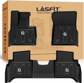 LASFIT Floor Mats for Mercedes Benz G Class 2025 2024 2023 2022-2019 G550 G63 AMG, All Weather Custom Fit TPE Car Liners,1st & 2nd Row Set,Black