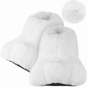 Leitee Easter Adult Bunny Shoes and Tail, Rabbit Feet Slippers for Women Man Bunny Costume Cosplay Accessories