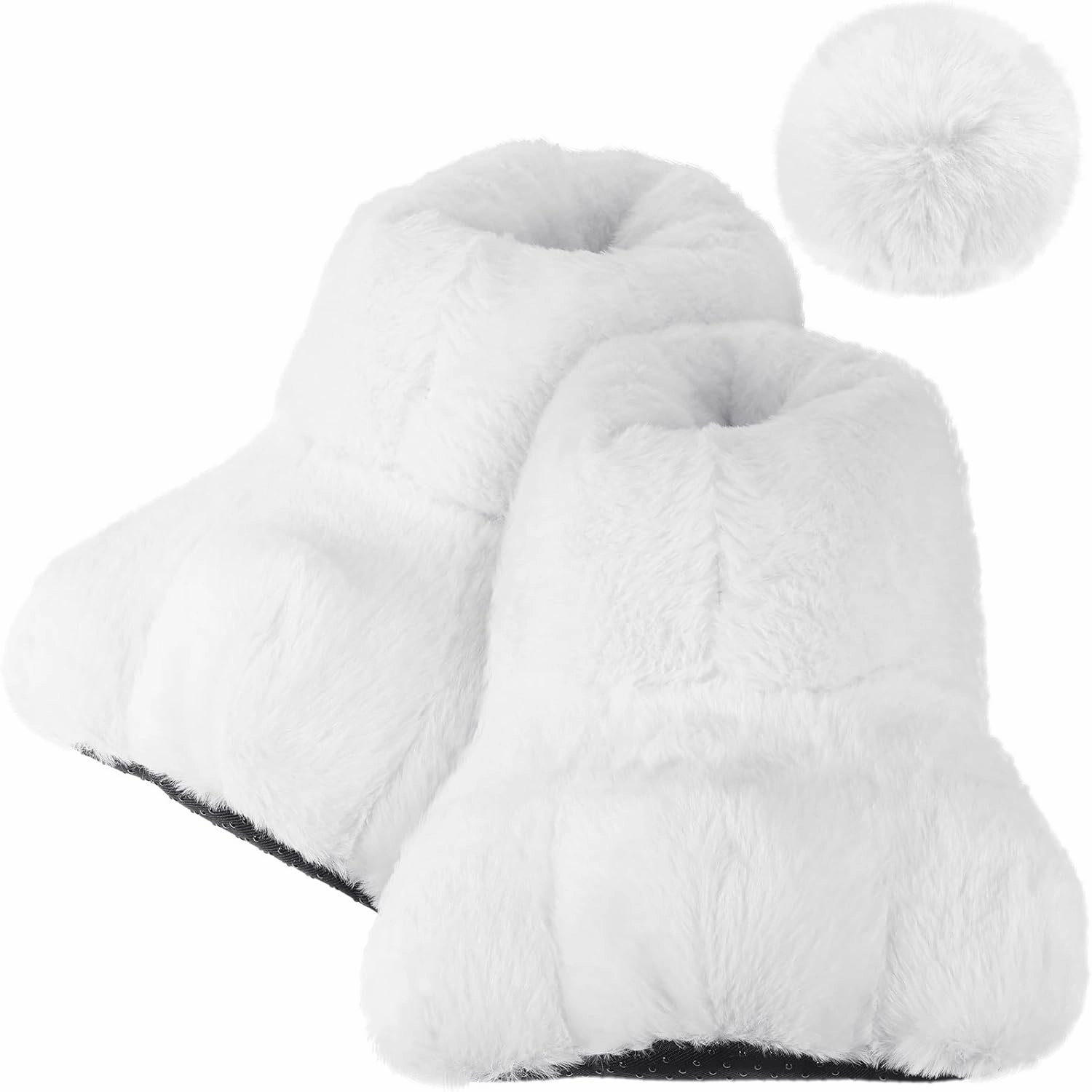 Leitee Easter Adult Bunny Shoes and Tail, Rabbit Feet Slippers for Women Man Bunny Costume Cosplay Accessories
