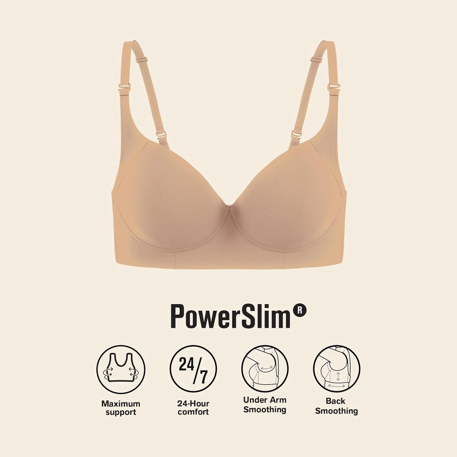 Leonisa Back Smoothing Bras for Women, Full Coverage Underwire Bra, Adjustable Hook & Eye Closure