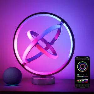 Lepro TB1 Al Smart Table Lamp, RGB IC Addressable Color Changing Desk Light Alexa Google Enable, Music Sync Unique Cool LED Lamps for Game Room Decor Ambient Lighting, APP Control No Remote, 2.4 GHz