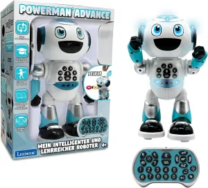 Lexibook - Powerman Advance - Robot télécommandé, Jouet interactif et éducatif pour Enfants Marche, Danse, Joue de la Musique, Fabrique et raconte des Histoires, programmable STEM - ROB28DE, Allemand