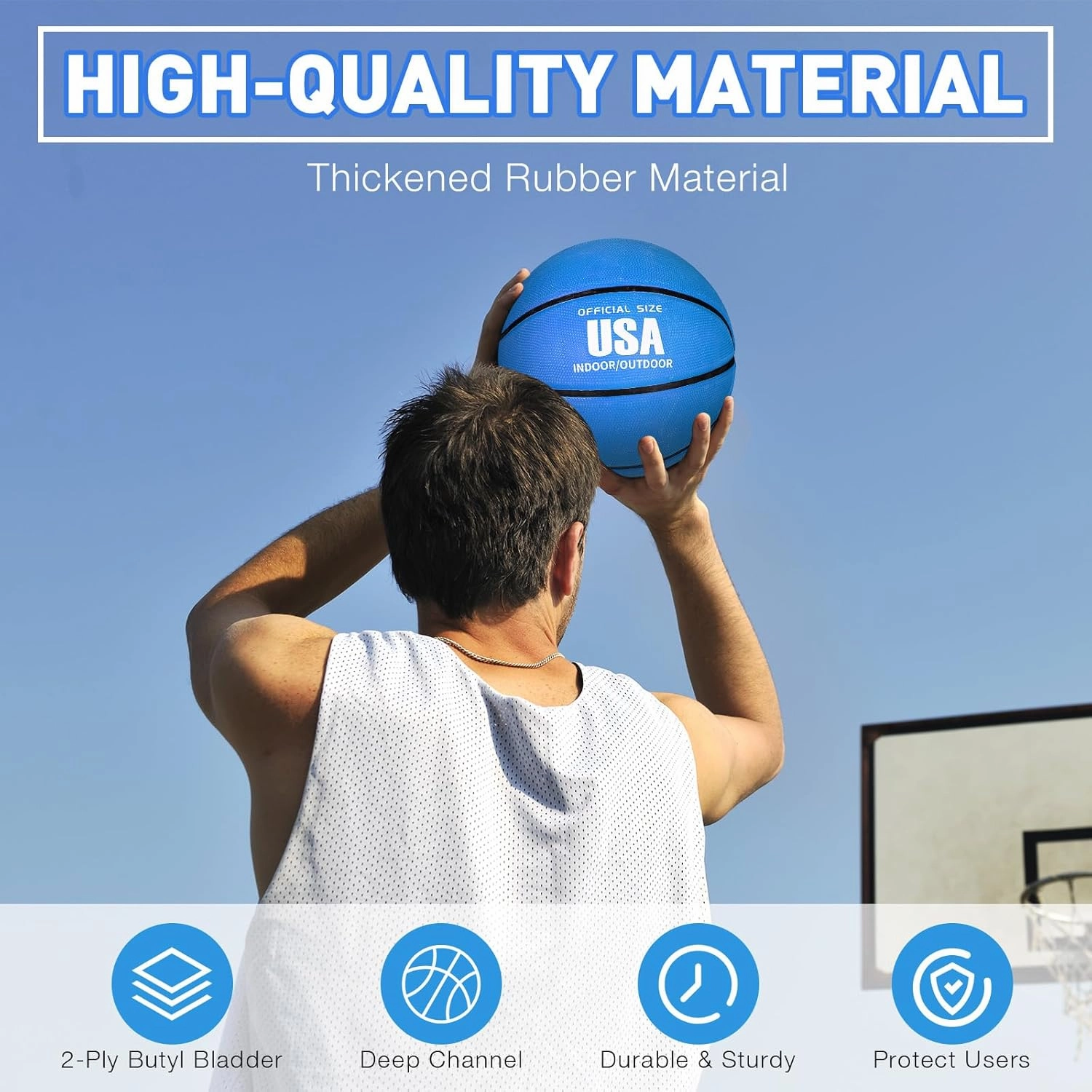 Libima 4 Pcs Rubber Basketball with Pump Official Indoor Outdoor Basketball Sport Gift for Game Practice Training Kids Teens Adults Streetbballs