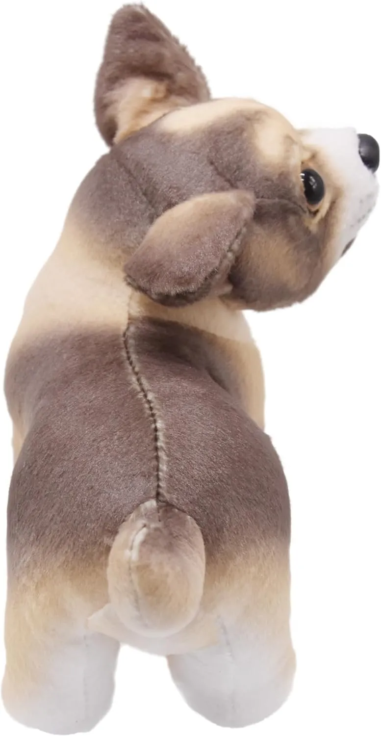 Lifelike Chihuahua Stuffed Animal Animated Plush Puppy Toy Doll Super Realistic Dogs Act Like Real Excellent Gifts for Kids Birthday Party Dog Collection 9 Inches (Chihuahua)