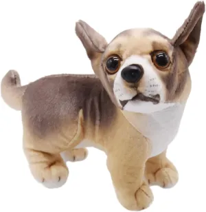 Lifelike Chihuahua Stuffed Animal Animated Plush Puppy Toy Doll Super Realistic Dogs Act Like Real Excellent Gifts for Kids Birthday Party Dog Collection 9 Inches (Chihuahua)