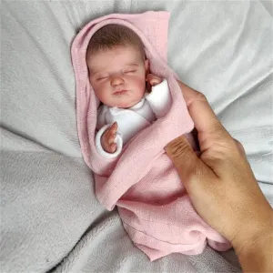Lifelike Mini Reborn Dolls Boy Cheap 10 Inch Real Life Sleeping Newborn Baby Dolls That Look Real Babies Soft Cloth Body Realistic Eyes Closed Baby Dolls Toys Gifts for Kids Age 3  