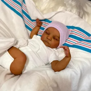 Lifelike Reborn Baby Doll Black Boy - 18 Inch Soft Body Realistic Newborn Baby Dolls Silicone Real Life Dark Skin Baby Dolls with Accessories Toy Set Birthday Gift for Kids Age 3 