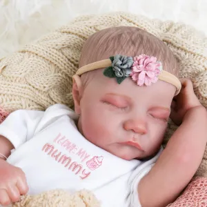 Lifelike Reborn Baby Dolls 18-Inch Real Life Baby Dolls Cloth Body Sleeping Girl Realistic Baby Dolls with Clothes and Toys Accessories Gift for Kids Age 3  