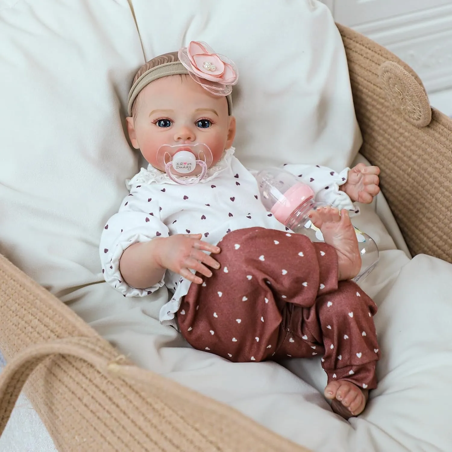 Lifelike Reborn Baby Dolls - 18 Inch Realistic Newborn Baby Dolls Girl, Real Life Baby Dolls with Soft Weighted Body, Real Baby Reborn Gift with Accessories for 3  Years Old Kids