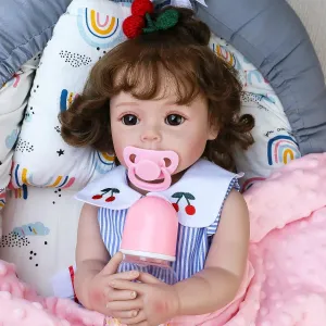 Lifelike Reborn Baby Dolls 18 Inch Realistic Newborn Girl Doll with Clother & Accessories Best Birthday Set for Girls Age 3 