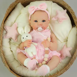 Lifelike Reborn Baby Dolls - 20 Inch Cute Realistic Silicone Baby Girl Doll，Real Life Baby Dolls Full Vinyl Body Newborn with Accessories for 3  Years Old Kids Gifts