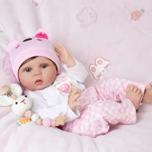 Lifelike Reborn Baby Dolls 22-Inch Realistic Newborn Baby Dolls That Look Real Cloth Body Real Life Baby Doll Girls with Clothes and Toy Accessories Gift Set for Kids Age 3 