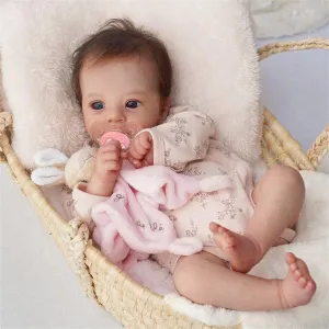 Lifelike Reborn Baby Dolls Cheap 18 Inch Realistic Newborn Girl Dolls with Poseable Body Soft Weighted Real Life Looking Baby Doll Real Babies Reborn Doll with Toy Accessories Gift for Kids