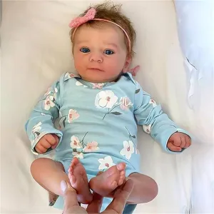 Lifelike Reborn Baby Dolls Girl - 18 Inch Baby Doll Realistic Newborn Girl Silicone, Cloth Body Adorable Reborn Baby Doll Real Life Babies Reborn Doll Toys with Accessories Birthday Gift for Kids