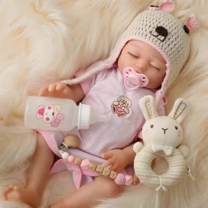 Lifelike Reborn Baby Dolls Girl, 20 inch Sleeping Realistic Newborn Baby Doll, Full Body Vinyl Real Life Baby Dolls with Toy Accessories for Kids Age 3 