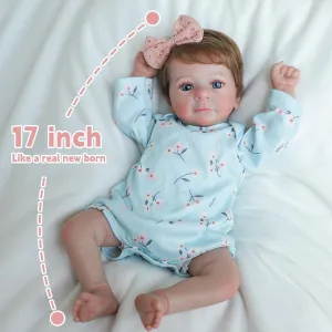 Lifelike Reborn Baby Dolls Girl - Felicia, 17-Inch Realistic-Newborn Baby Dolls with Weighted Soft Cloth Body, Real Life Cute Lifelike Baby with Gift Box for Kids Age 3 