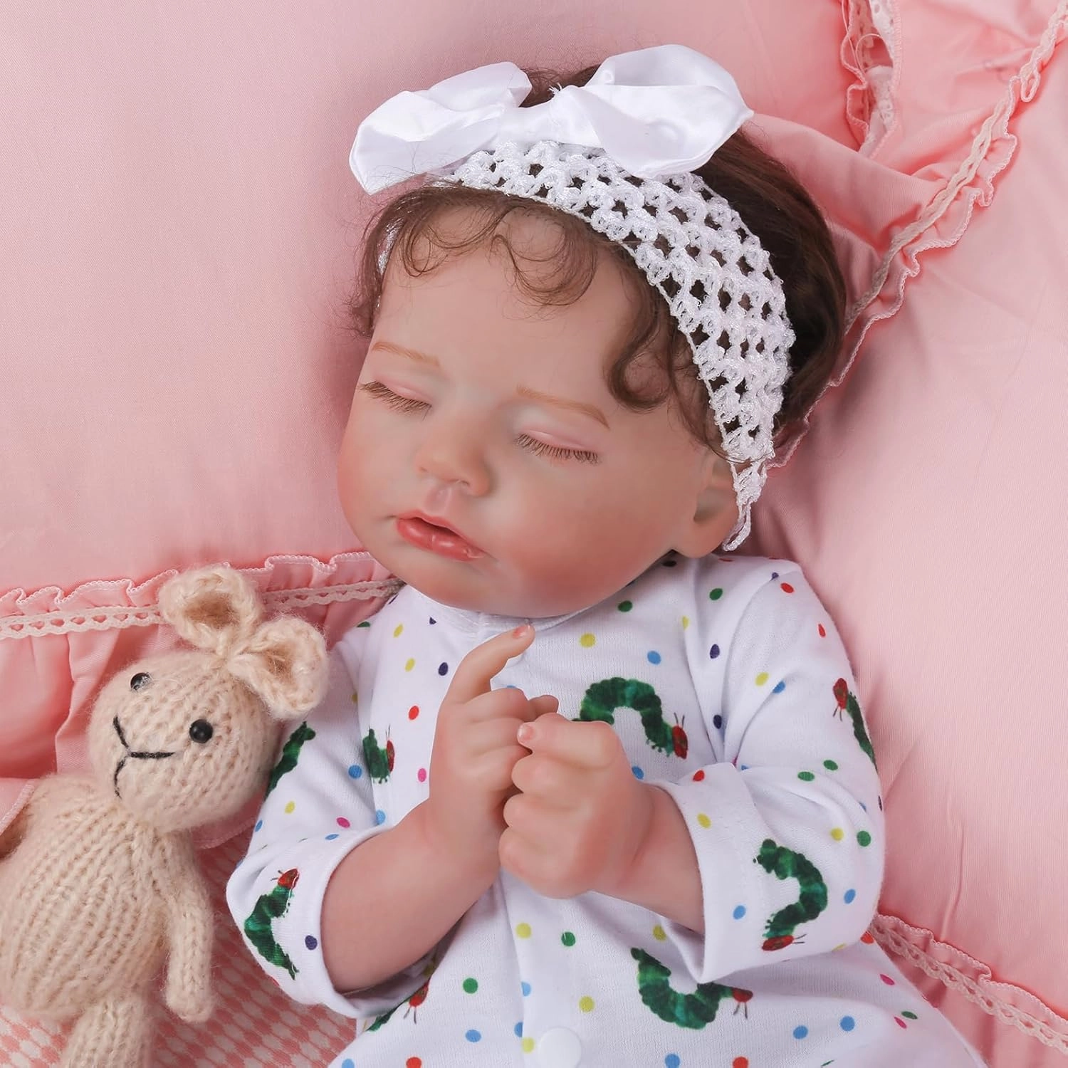 Lifelike Reborn Baby Dolls Girl-20 inch Realistic Sleeping Real Life Newborn Girl with Hand-Rooted Hair, Weighted Soft Body, Birthday Gift Toy with Accessories for Kids Age 3 