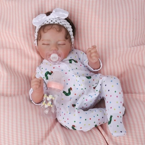 Lifelike Reborn Baby Dolls Girl-20 inch Realistic Sleeping Real Life Newborn Girl with Hand-Rooted Hair, Weighted Soft Body, Birthday Gift Toy with Accessories for Kids Age 3 