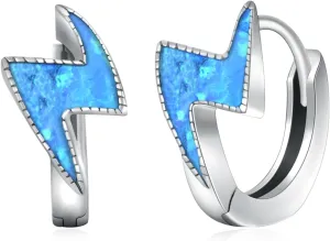 Lightning Earring 925 Sterling Silver Lightning Bolt Hoop Earrings Lightning Jewelry Gifts for Women