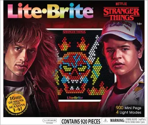 Lite-Brite Stranger Things Special Edition - Demogorgon Hunters - Amazon Exclusive - High-Definition Grid, 16 HD Templates, 900 Mini Pegs, Stickers, Branded Storage Pouch, Ages 14 