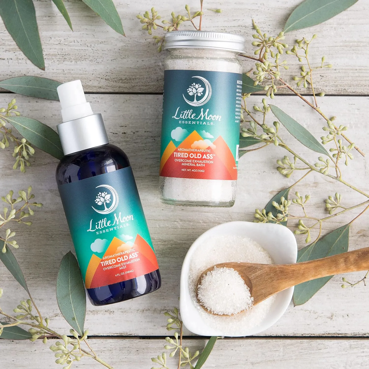 Little Moon Essentials Overcome Exhaustion Mineral Bath Salt, Tired Old Ass, 13.5 oz.