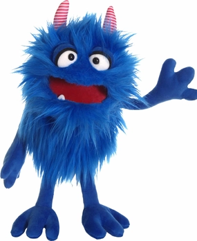 Living Puppets - Mack The 14-Inch Blue Friendly Monster, Plush Hand Puppet for Boys and Girls