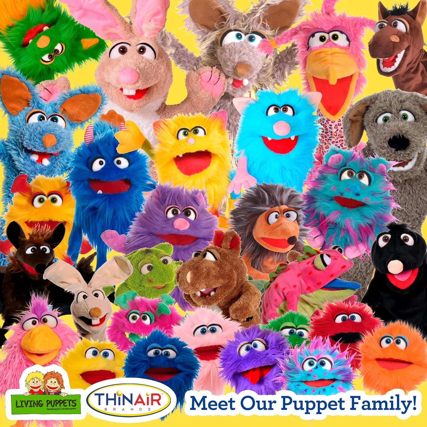 Living Puppets - Mack The 14-Inch Blue Friendly Monster, Plush Hand Puppet for Boys and Girls