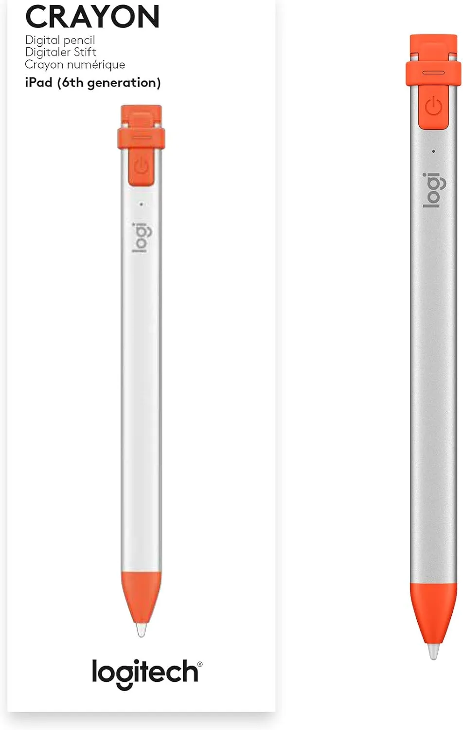 Logitech Crayon Digital Pencil for all iPads (2018 releases and later) with Apple Pencil technology, Intense Sorbet (914-000033)