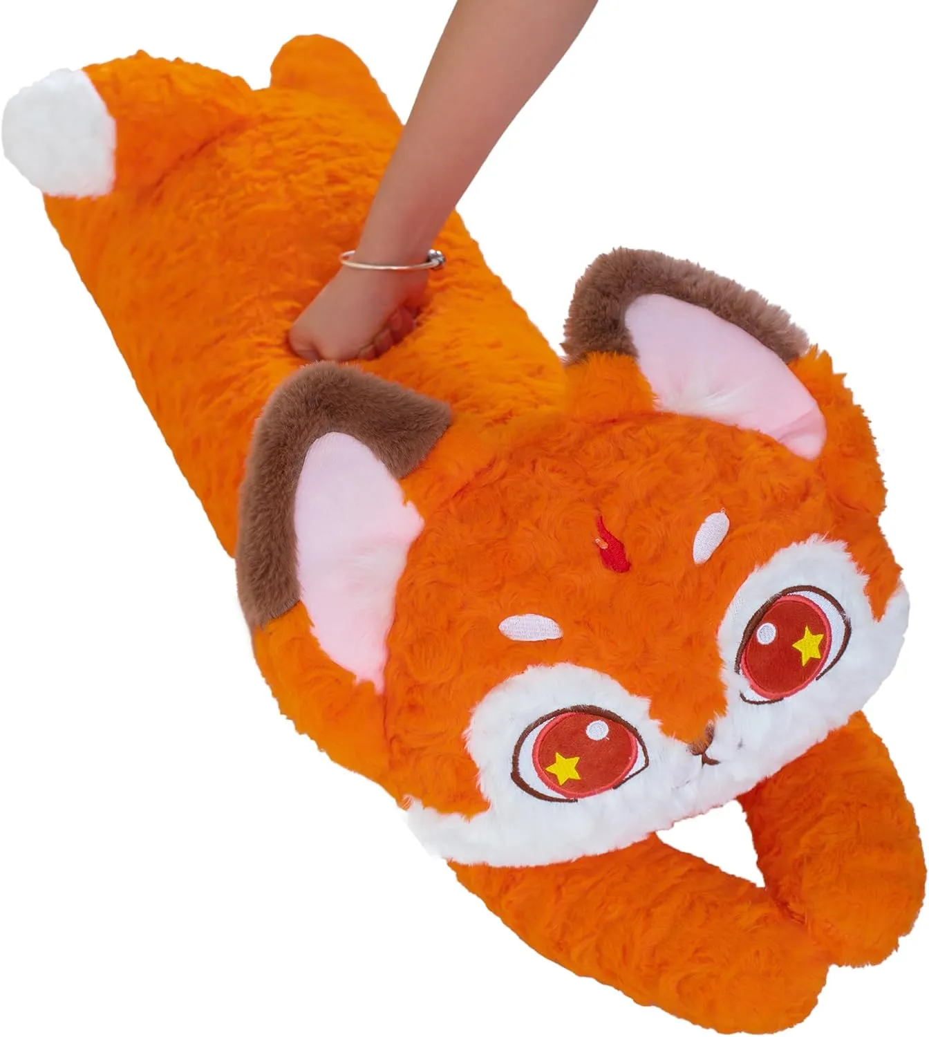Long Fox Plush Toy Body Pillow, Fox Stuffed Animal Pillow Insert Soft Fox Decoration for Sofa Bed Birthday Gifts for Girlfriend and Kids 36 in Orange Fox