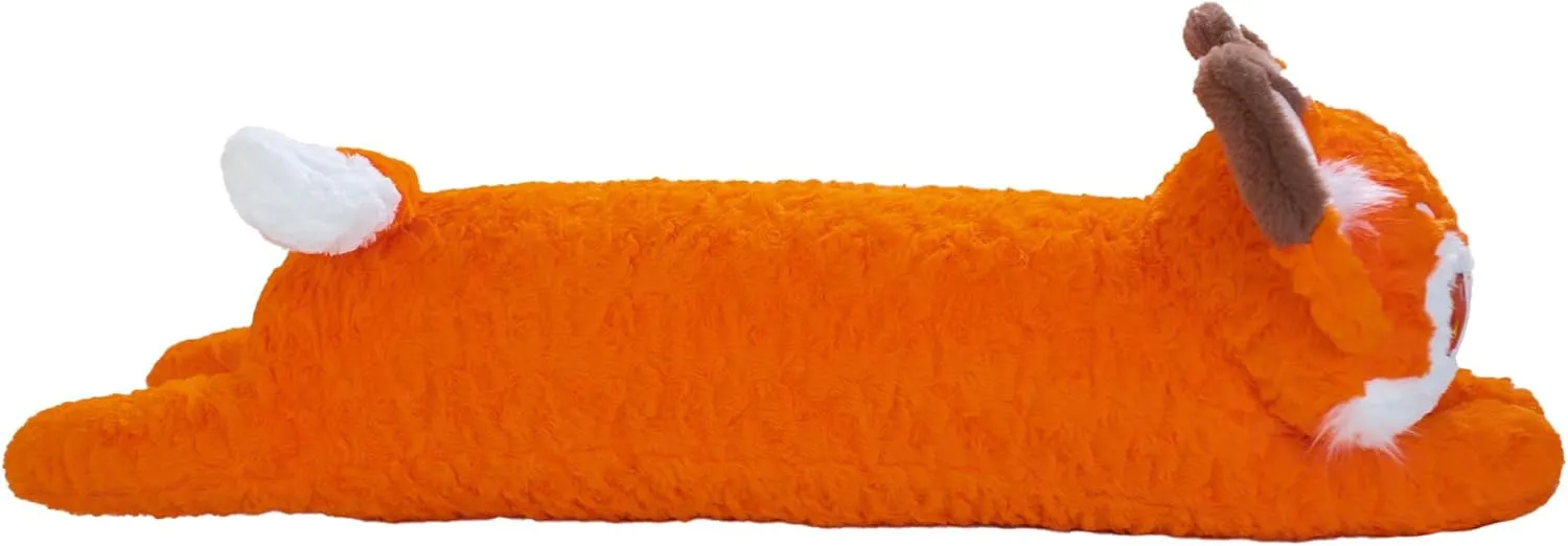 Long Fox Plush Toy Body Pillow, Fox Stuffed Animal Pillow Insert Soft Fox Decoration for Sofa Bed Birthday Gifts for Girlfriend and Kids 36 in Orange Fox