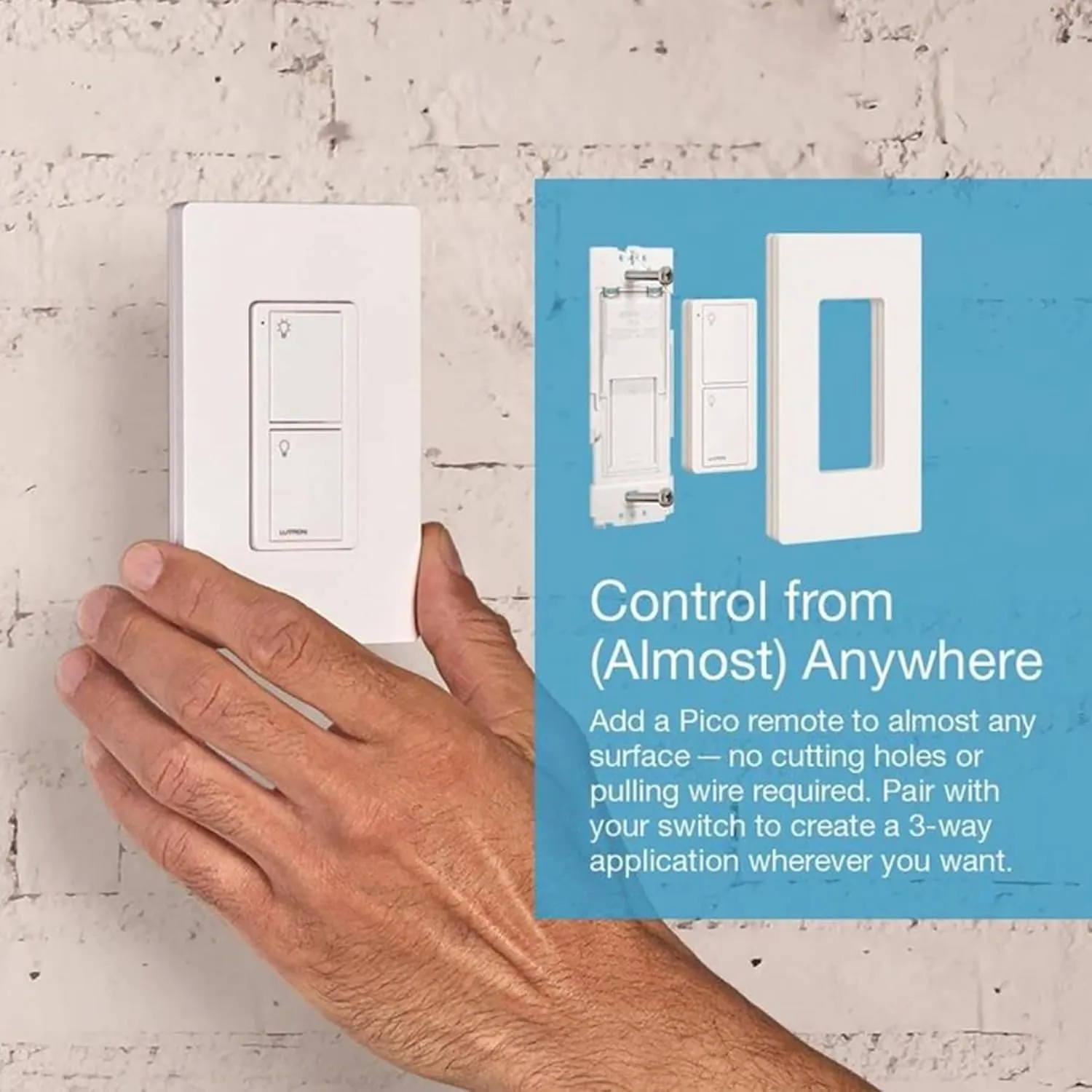 Lutron Caseta Original Smart Switch (Lutron Smart Hub Required), for LED Lights and Fans, 6 Amp, Single-Pole/3-Way, Neutral Required, PD-6ANS-WH, White
