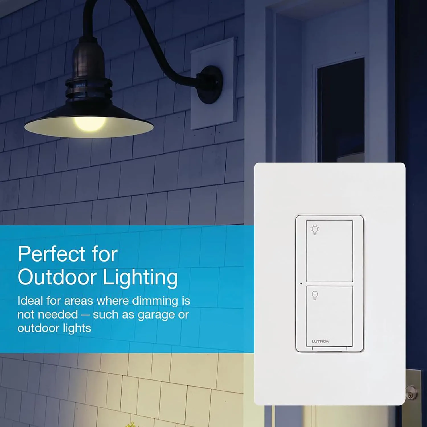 Lutron Caseta Original Smart Switch (Lutron Smart Hub Required), for LED Lights and Fans, 6 Amp, Single-Pole/3-Way, Neutral Required, PD-6ANS-WH, White