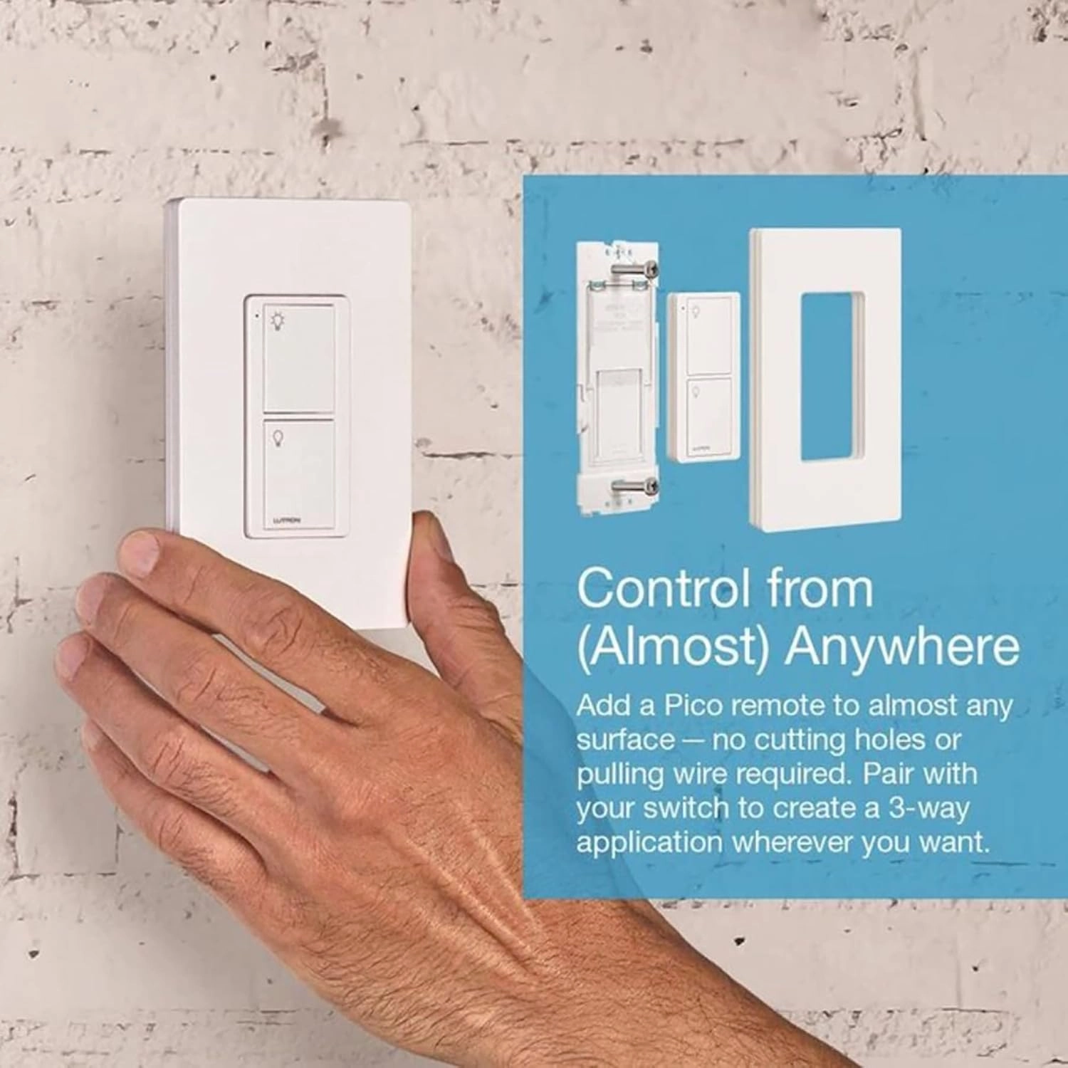 Lutron Caseta Original Smart Switch (Lutron Smart Hub Required), for LED Lights and Fans, 6 Amp, Single-Pole/3-Way, Neutral Required, PD-6ANS-IV, Ivory