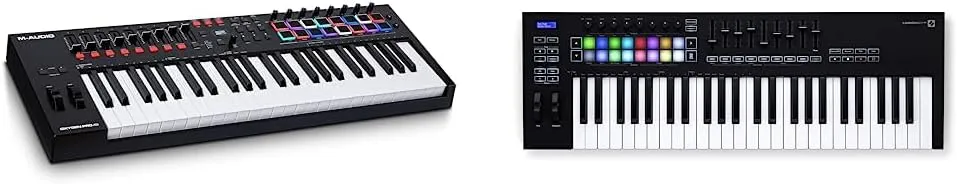 M-Audio Oxygen Pro 49 – 49 Key USB MIDI Keyboard Controller With Beat Pads, MIDI assignable Knobs & Novation Launchkey 49 [MK3] MIDI Keyboard Controller for Ableton Live