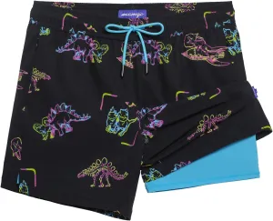 maamgic 5inch Mens Swim Trunks with Compression Liner 2-in-1 Swimming Shorts Stretch Quick Dry with Zipper Pockets