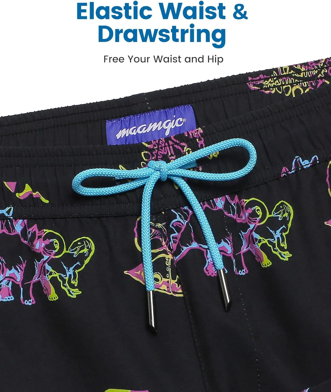 maamgic 5inch Mens Swim Trunks with Compression Liner 2-in-1 Swimming Shorts Stretch Quick Dry with Zipper Pockets