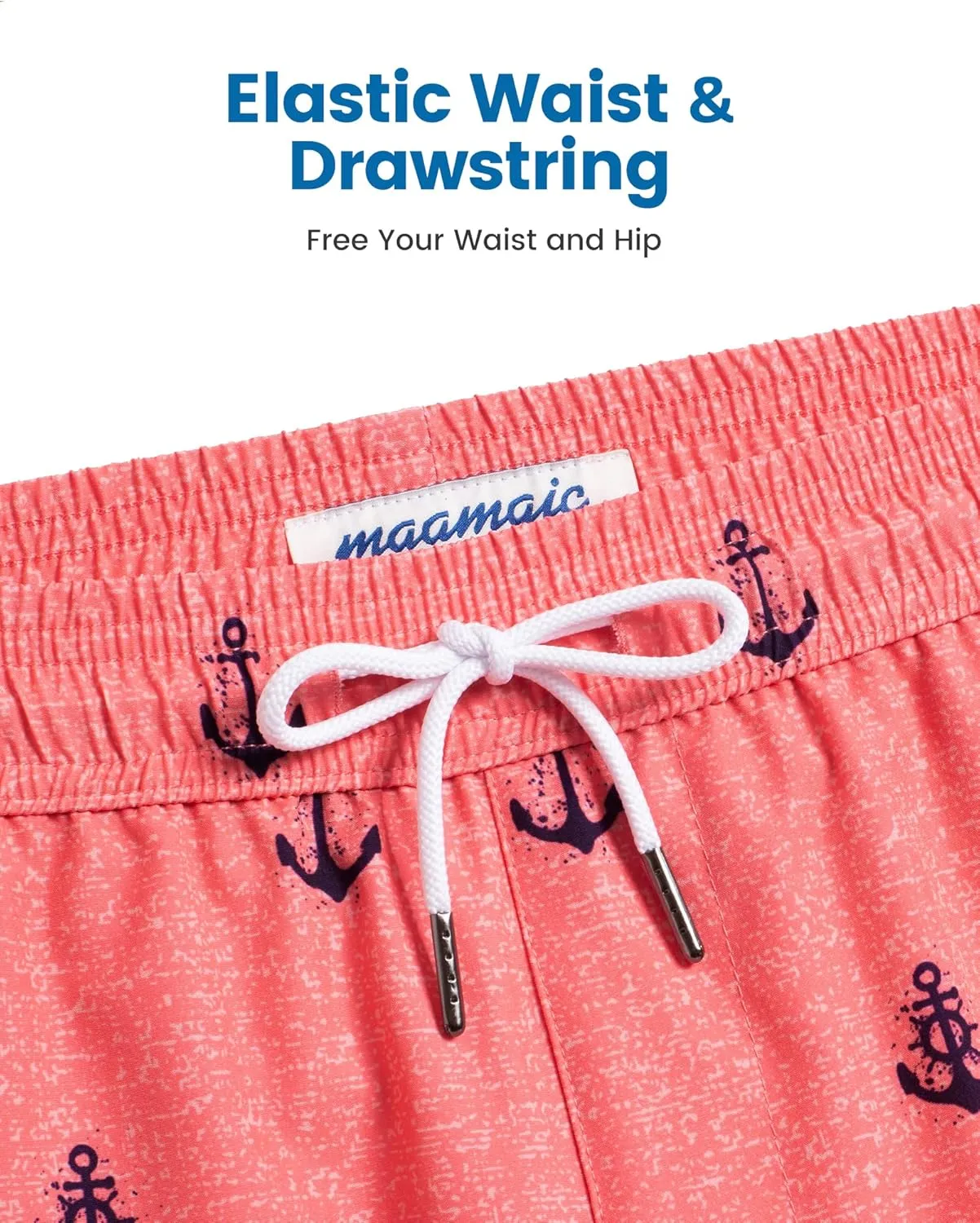 maamgic 5inch Mens Swim Trunks with Compression Liner 2-in-1 Swimming Shorts Stretch Quick Dry with Zipper Pockets