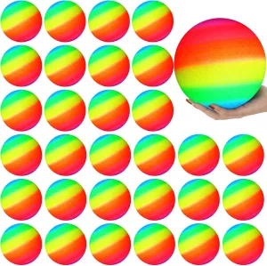 Macarrie 30 Pcs Playground Balls 6 Inches Dodgeball Kick Balls for Kids Adults Colorful Inflatable Balls Handballs Soccer Basketball Handball Games Camps Schools Outdoors