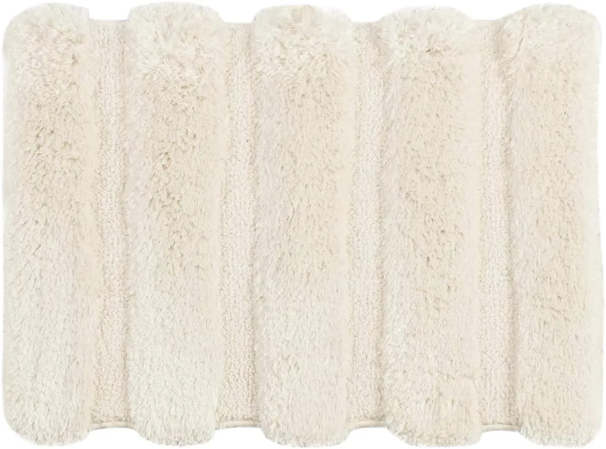 Madison Park Tufted Pearl Channel Absorbent Bathroom Rugs Non Slip Washable Bath Mat Shaggy Rugs For Bathroom Bedroom Plush Thick Soft Machine Wash Rubber Back Wheat 17x24" 1 piece