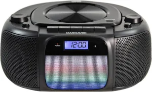 Magnavox MD6972 Portable Top Loading CD Boombox with Digital AM/FM Stereo Radio, Color Changing Lights, and Bluetooth Wireless Technology | CD-R/CD-RW Compatible | LCD Display | (Renewed)