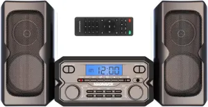 Magnavox MM435M-BK 3-Piece Compact CD Shelf System with Digital FM Stereo Radio, Bluetooth Wireless Technology, and Remote Control in Black | LCD Display | AUX Port Compatible | 2022 Version |
