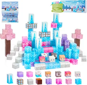 Magnetic Blocks - Magnet Princess Magic Ice World Theme, 110-Pcs Building Toys for Kids Ages 3-9 , Toddler Magnet Toys, STEM Educational Game, Sensory Gift for Boys and Girls