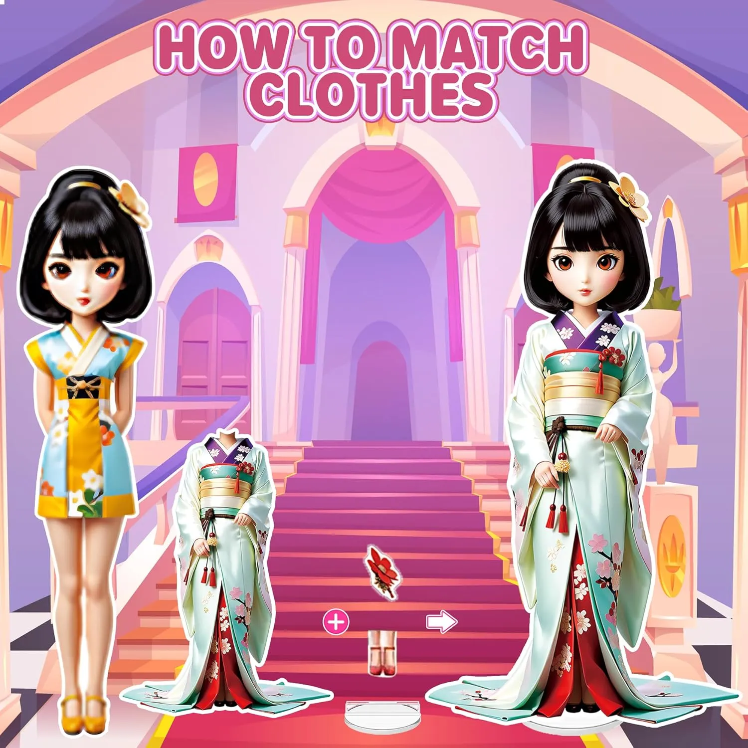 Magnetic Dress Up Dolls for Girls - Princess Magnet Paper Dolls Book with 3D City Buildings - Travel Car Trip Quiet Book Game Toys Easter Birthday Gifts for Kids Toddlers Ages 3 4 5 6 7(Style C)
