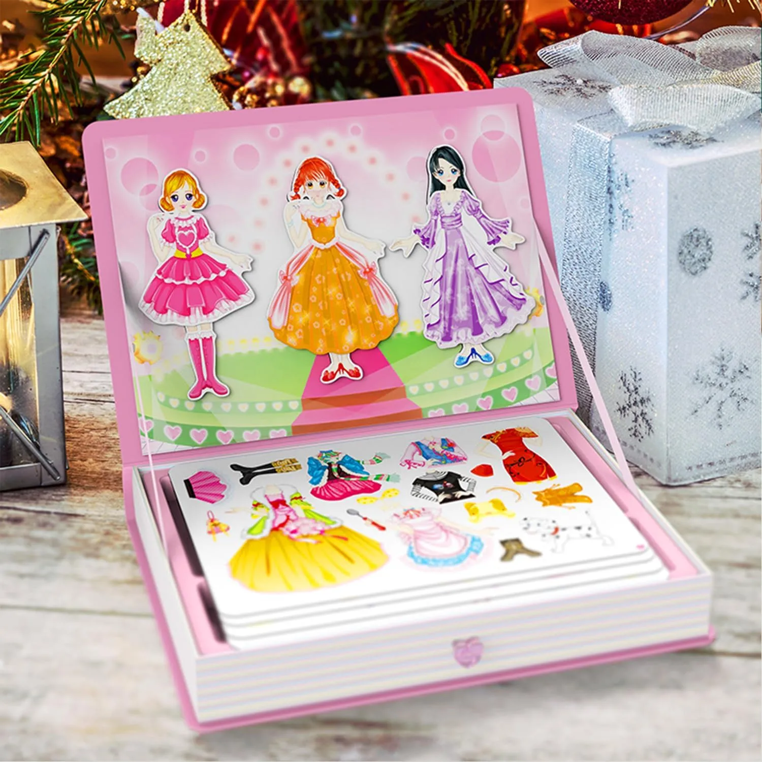 Magnetic Dress Up Paper Doll Pretend Play,Dollhouse Magnet Travel Toys Car Activities Road Trip,Clothes Puzzles Game,3 yr Girls Toddler Preschool Learning Created Imagine Birthday Gift