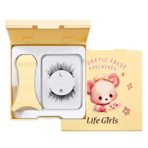 Magnetic Eyelashes with Applicator Eye Lashes Magnet No Glue Needed Reusable Magnetc Eyelash Natural Wispy Magneti Lash without Eyeliner Lightweight & Waterproof for All-Day Wear (LG6022-1)