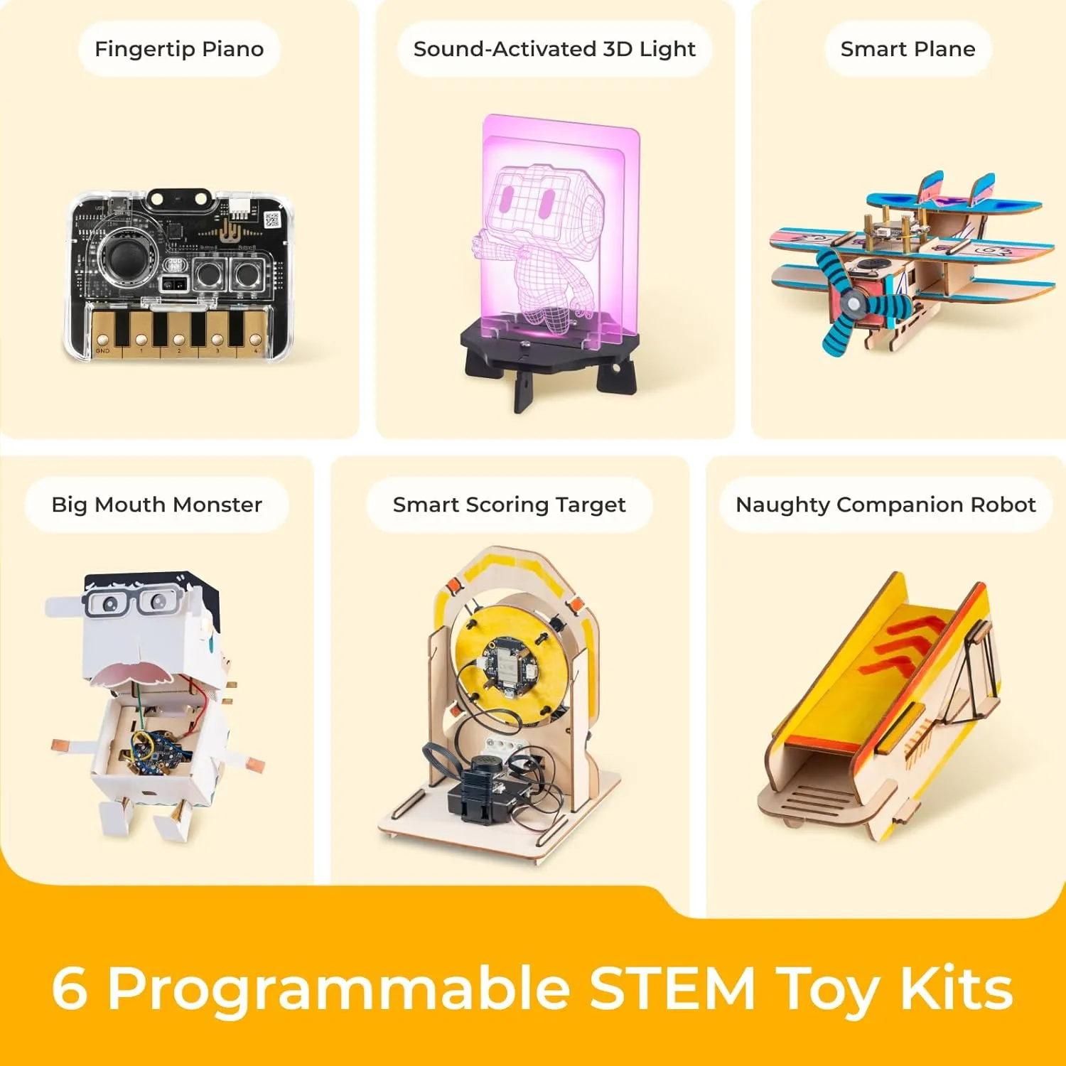 Makeblock Nextmaker 6 in 1 STEM Kits, Coding Robot Kits for Kids 8-12, Free Online Coding Courses, Music and LED Light, Programmable Coding Toys, Educational STEM Toys Gift for Kids